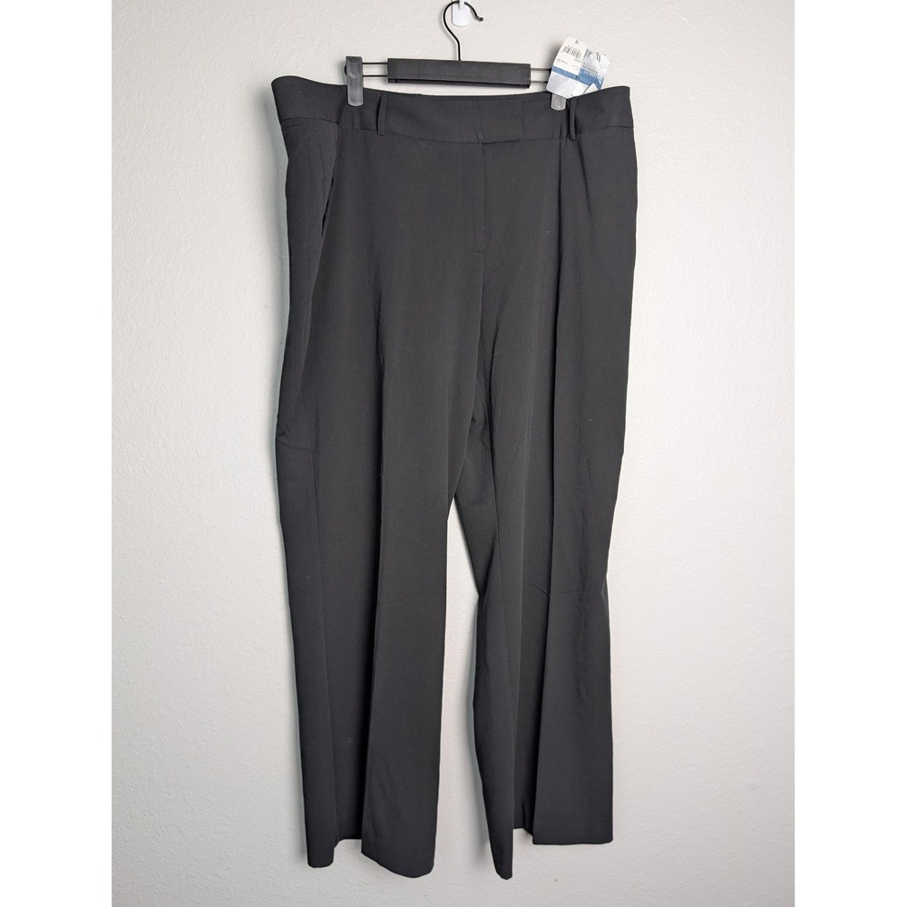 Worthington Dress Pants Womens 18 Black Modern‎ Fit Trouser Leg Stretch Work